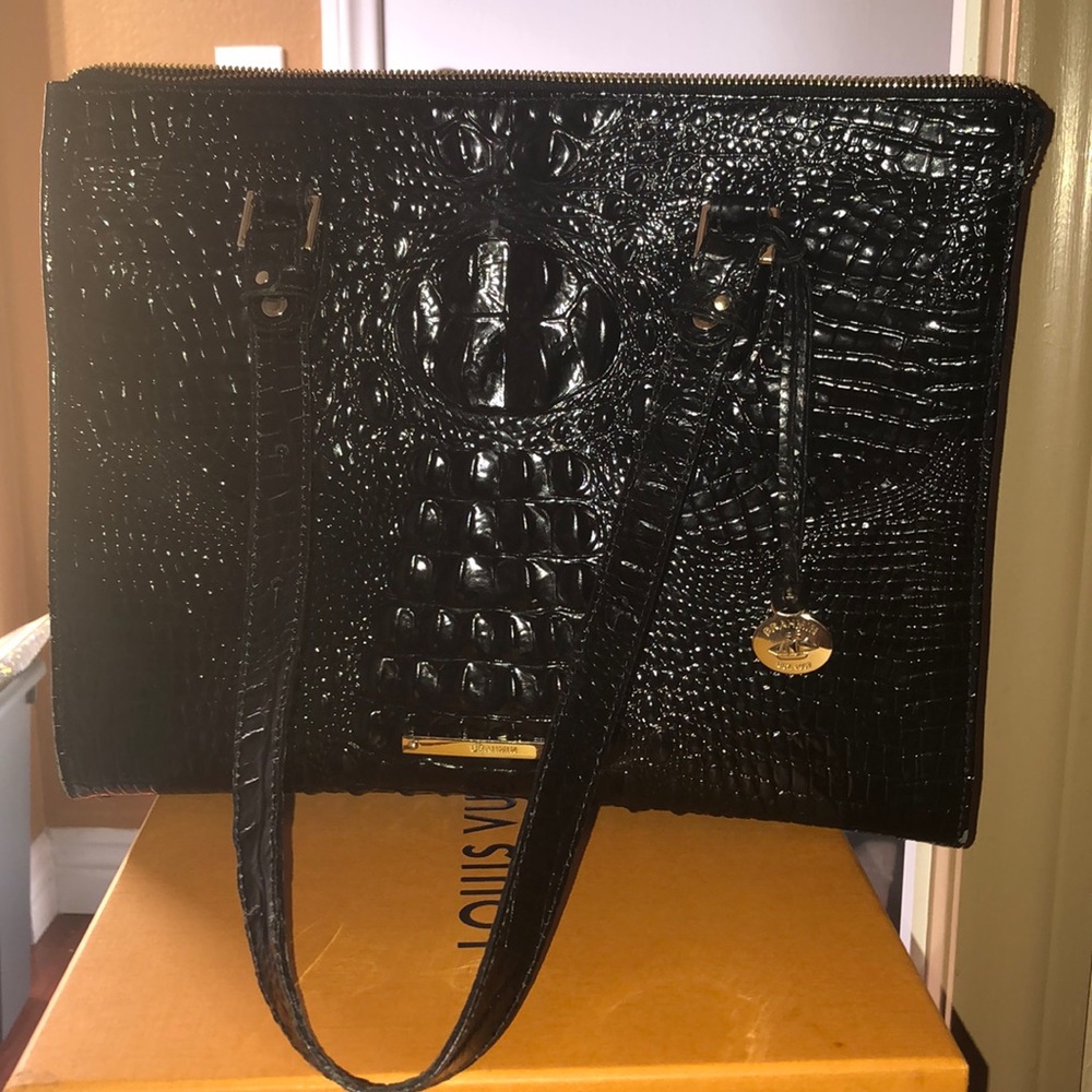 BRAHMIN zip top tote